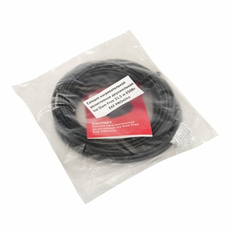 Секция нагревательная резистивная двухжильная Ice Dam Free 21,5 м 650 Вт, EKF PROxima IceDamFreeT-21,5-650