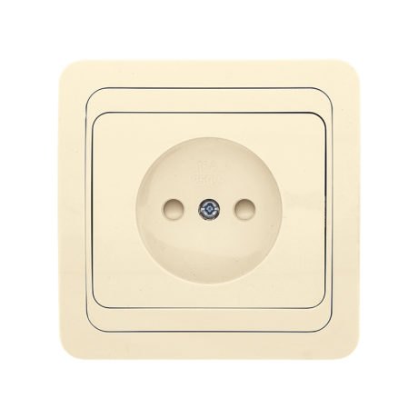 Лондон Розетка 1-местная без заземления 10А бежевая с защ. штор. EKF PROxima EER10-022-200