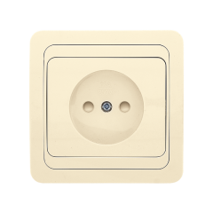 Лондон Розетка 1-местная без заземления 10А бежевая с защ. штор. EKF PROxima EER10-022-200