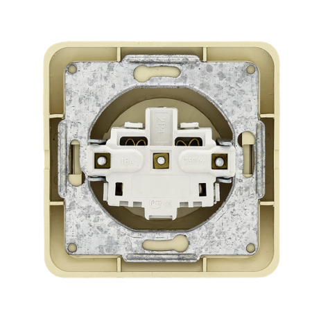 Лондон Розетка 1-местная без заземления 10А бежевая с защ. штор. EKF PROxima EER10-022-200