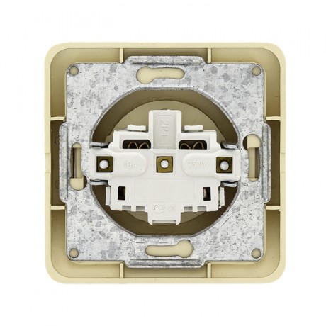 Лондон Розетка 1-местная без заземления 10А бежевая с защ. штор. EKF PROxima EER10-022-200