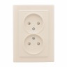 Розетка 2-мест. СП б/з 10А бежевый с защ. штор. Минск EKF ERR10-102-200