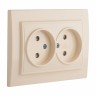 Розетка 2-мест. СП б/з 10А бежевый с защ. штор. Минск EKF ERR10-102-200