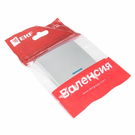 Валенсия лицевая панель выключателя 1-кл. с индикатором 10А сталь EKF PROxima ESV10-L-121-30