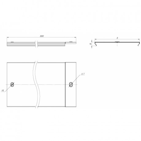 Крышка на лоток основание 50-0,6 мм L3000 EKF k5010