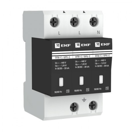 Ограничитель импульсных напряжений ОПВ-C/3P In 20кА 385В с сигн. EKF PROxima opv-c3