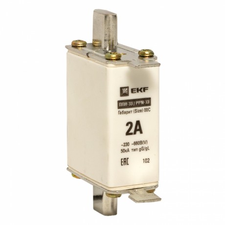 Плавкая вставка ППН-33 100/ 2А габарит 00С EKF PROxima fus-33/100/2