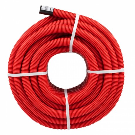 Труба гофр. двустенная ПНД/ПНД гибкая с протяжкой d40 мм (50 м) красная EKF-Plast tg2st-40-50m