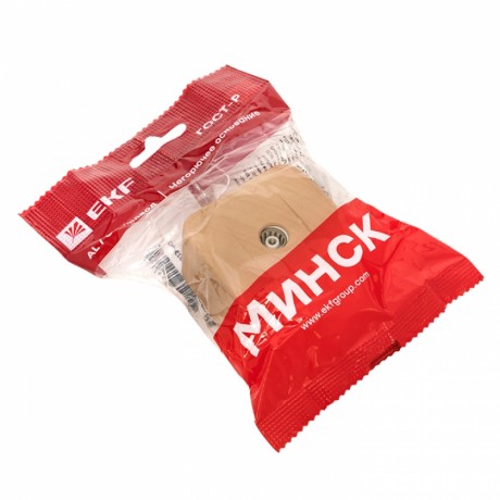 Розетка TV 1-местная ОП Минск 75Ом 5-862МГц светлое дерево EKF EGA00-027-30