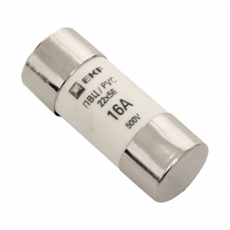 Плавкая вставка цилиндрическая ПВЦ (22х58) 16А EKF PROxima pvc-22x58-16