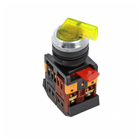 Переключатель ANLC-22 2P желтый с подсветкой 380В NO+NC EKF PROxima psw-anlc-2p-o-380