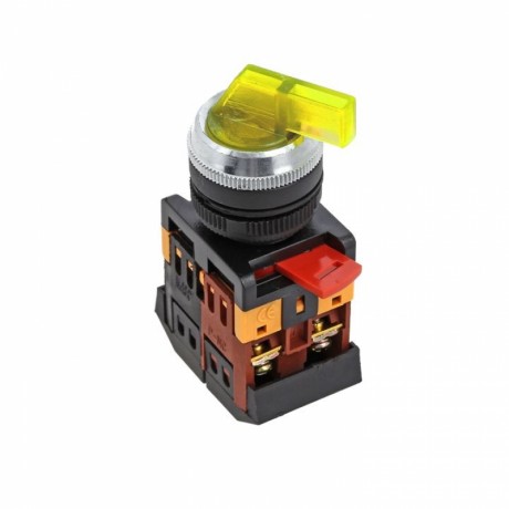 Переключатель ANLC-22 2P желтый с подсветкой 380В NO+NC EKF PROxima psw-anlc-2p-o-380