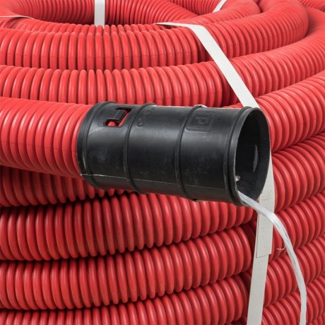Труба гофр. двустенная ПНД/ПНД гибкая с протяжкой d50 мм (50 м) красная EKF-Plast tg2st-50-50m