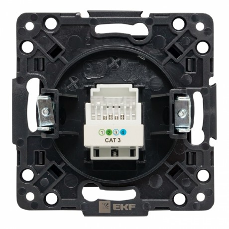 Стокгольм Механизм Розетки Phone 1-местной черный EKF PROxima EZT01-034-10