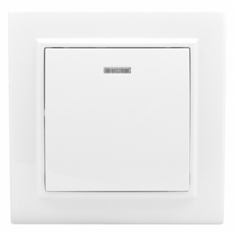 Минск Выключатель 1-клавишный СП с индикатором,10А, белый EKF Basic ERV10-121-10
