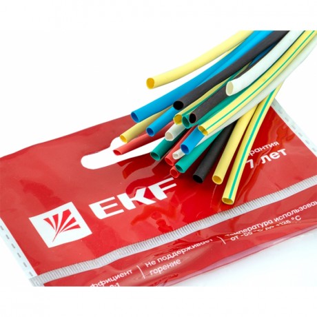 Термоусаживаемая трубка ТУТ нг 2/1 набор:7 цветов по 3шт. 100мм. EKF PROxima tut-n-2
