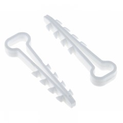 Дюбель-хомут (6х14 мм) для плоского кабеля белый (10 шт.) EKF PROxima plc-cd-6x14w-r