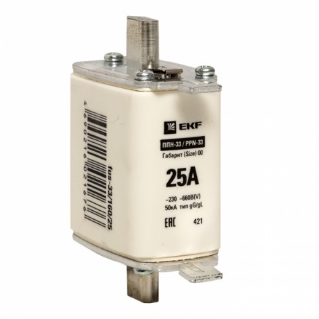Плавкая вставка ППН-33 160/ 25А габарит 00 EKF PROxima fus-33/160/25