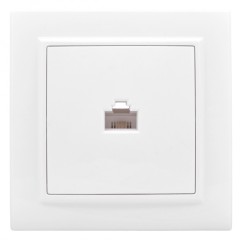 Минск Розетка RJ-45 1-местная СП белая EKF Basic ERK01-035-10