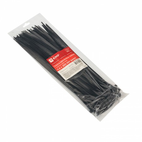 Хомут нейлоновый черный (4,8х300) (100шт.) EKF Basic plc-cb-4.8x300