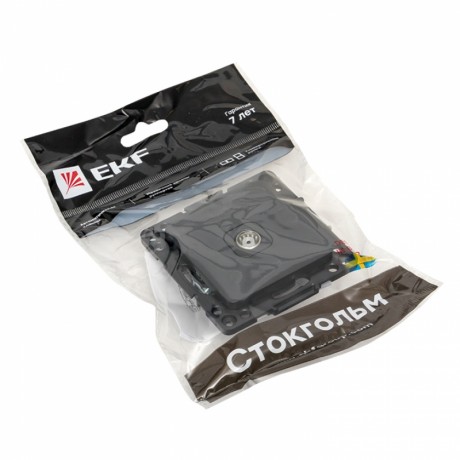 Стокгольм Механизм Розетки TV 1-местной 75Ом 5-862МГц черной EKF PROxima EZA00-027-10