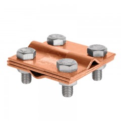 Зажим крестовидный прут-прут (3 пластины 57x57мм) Cu EKF PROxima lp-55758-cu