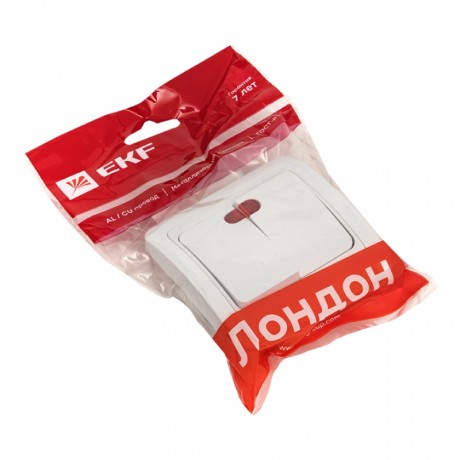 Лондон Выключатель 2-клавишный с индикатором 10А белый EKF PROxima EEV10-123-10