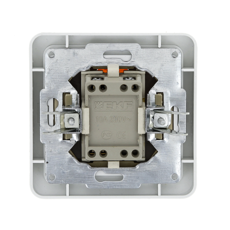 Лондон Выключатель 2-клавишный с индикатором 10А белый EKF PROxima EEV10-123-10
