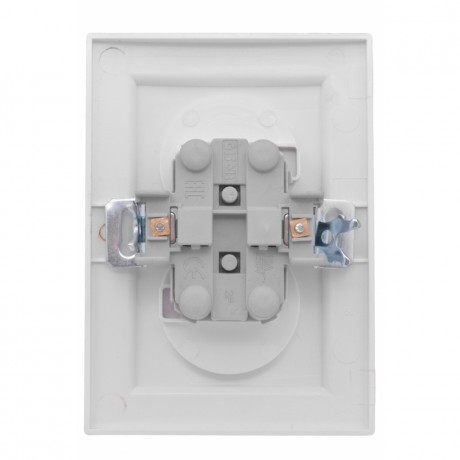 Минск Розетка 2-местная СП без заземления 10А белая с защ. штор. EKF Basic ERR10-102-100