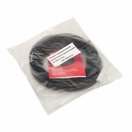 Секция нагревательная резистивная двухжильная Ice Dam Free 120 м 3640 Вт, EKF PROxima IceDamFreeT-120-3640