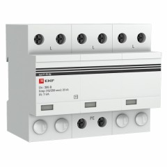 Устройство защиты от импульсных перенапряжений Тип 1 Iimp 25kA (10/350?s) 3P EKF spd-t1-25-3p