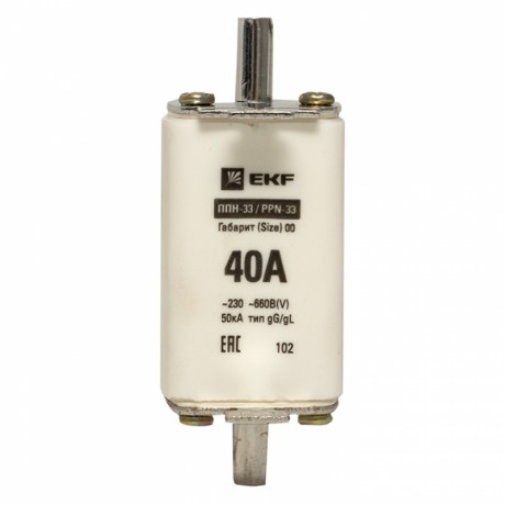 Плавкая вставка ППН-33 160/ 40А габарит 00 EKF PROxima fus-33/160/40
