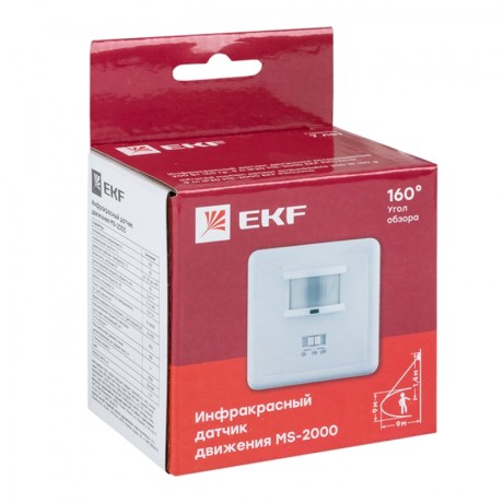 ИК датчик движения встраив. 500Вт 160гр. до 9м IP20 MS-2000 EKF PROxima dd-ms-2000
