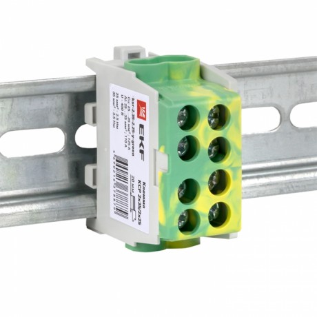 Клемма распределительная КСР с двойным винтом 2x35/2x25 желто-зеленая EKF PROxima ksr-2.35-2.25-y-green