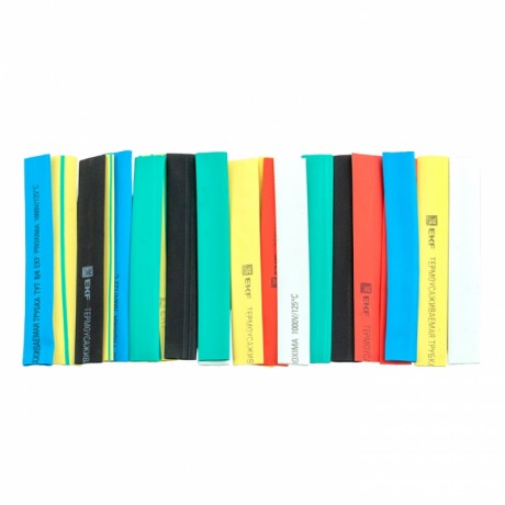 Термоусаживаемая трубка ТУТ нг 8/4 набор:7 цветов по 3шт. 100мм. EKF PROxima tut-n-8