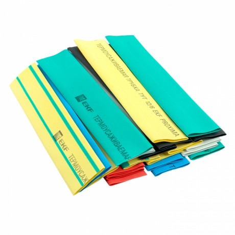 Термоусаживаемая трубка ТУТ нг 12/6 набор:7 цветов по 3шт. 100мм. EKF PROxima tut-n-12