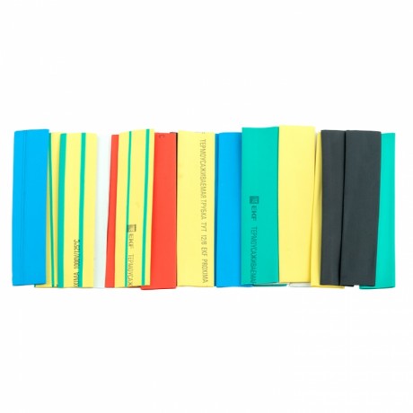 Термоусаживаемая трубка ТУТ нг 12/6 набор:7 цветов по 3шт. 100мм. EKF PROxima tut-n-12