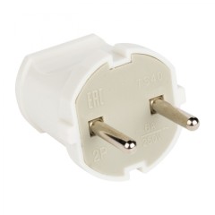 Вилка прямая б/з бел. 6А 250В EKF PROxima AVP6-10