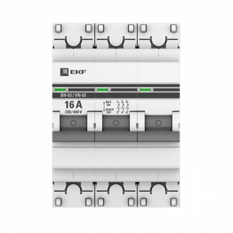 Выключатель нагрузки 3P 16А ВН-63 EKF PROxima SL63-3-16-pro