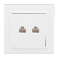 Минск Розетка RJ-45+Phone СП белая EKF Basic ERK00-135-10