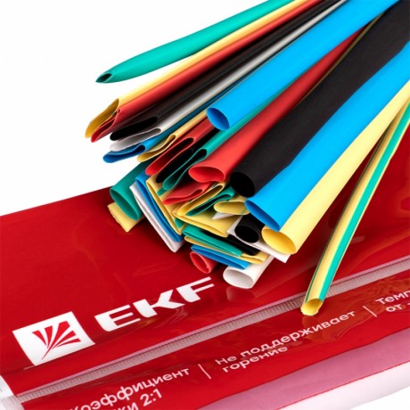 Набор ТУТ нг: 7 цветов по 5шт. Разного диаметра (4/2; 6/3; 8/4; 10/5; 12/6) 100мм. EKF PROxima tut-n-4-r