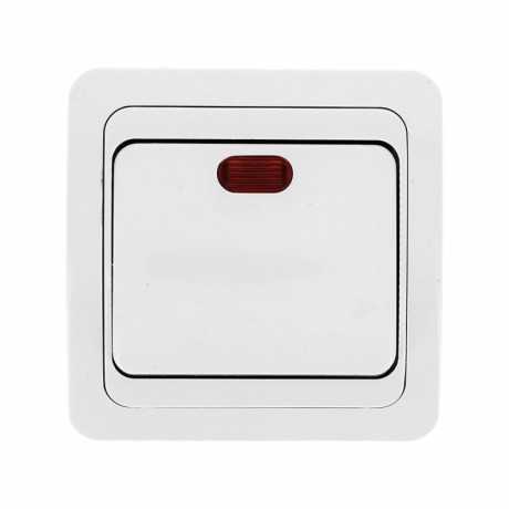 Лондон Выключатель 1-клавишный с индикатором 10А белый EKF PROxima EEV10-121-10