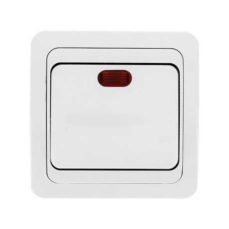 Лондон Выключатель 1-клавишный с индикатором 10А белый EKF PROxima EEV10-121-10