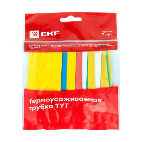 Термоусаживаемая трубка ТУТ нг 20/10 набор:7 цветов по 3шт. 100мм. EKF PROxima tut-n-20