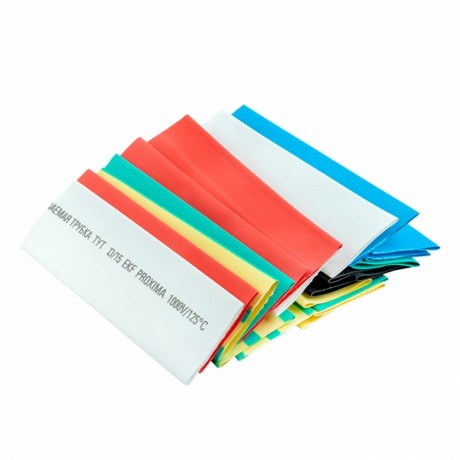 Термоусаживаемая трубка ТУТ нг 20/10 набор:7 цветов по 3шт. 100мм. EKF PROxima tut-n-20