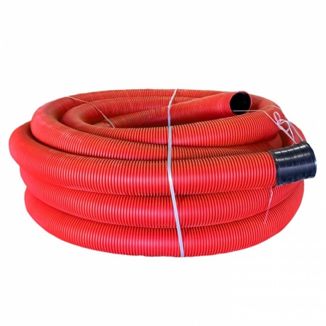 Труба гофр. двустенная ПНД/ПНД гибкая с протяжкой d125 мм (50 м) красная EKF-Plast tg2st-125-50m