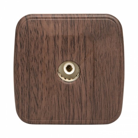 Розетка TV 1-местная ОП Минск 75Ом 5-862МГц тёмное дерево EKF EGA00-027-40