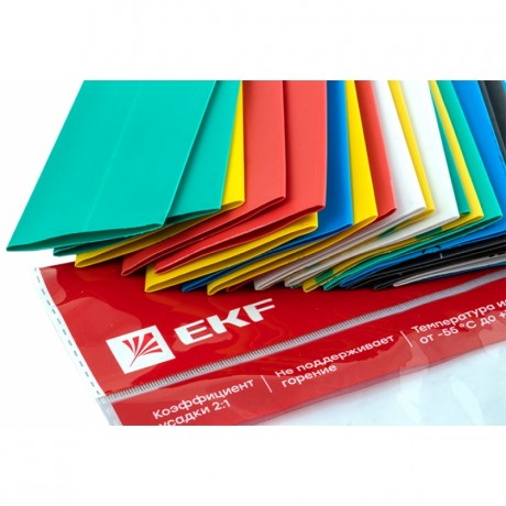 Термоусаживаемая трубка ТУТ нг 30/15 набор:7 цветов по 3шт. 100мм. EKF PROxima tut-n-30