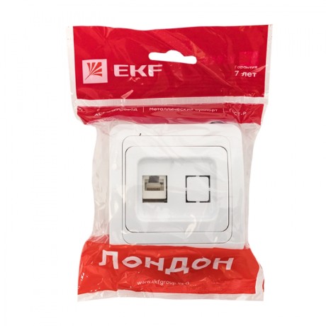 Розетка RJ-45 1-мест. бел. Лондон EKF PROxima EEK01-035-10