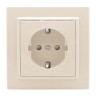 Розетка 1-мест. СП с/з 16А бежевый с защ. штор. Минск EKF ERR16-028-200
